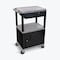 Luxor AV Cart - 42"H - Three Shelves with Cabinet, Drawer and Electric WT42GYC2E-B/WTD - alternate 1